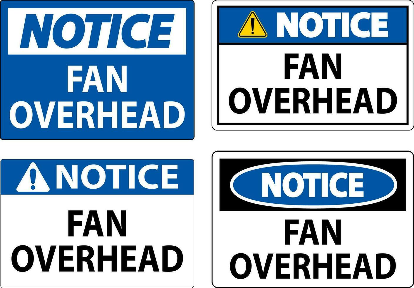 Notice Sign Fan Overhead vector