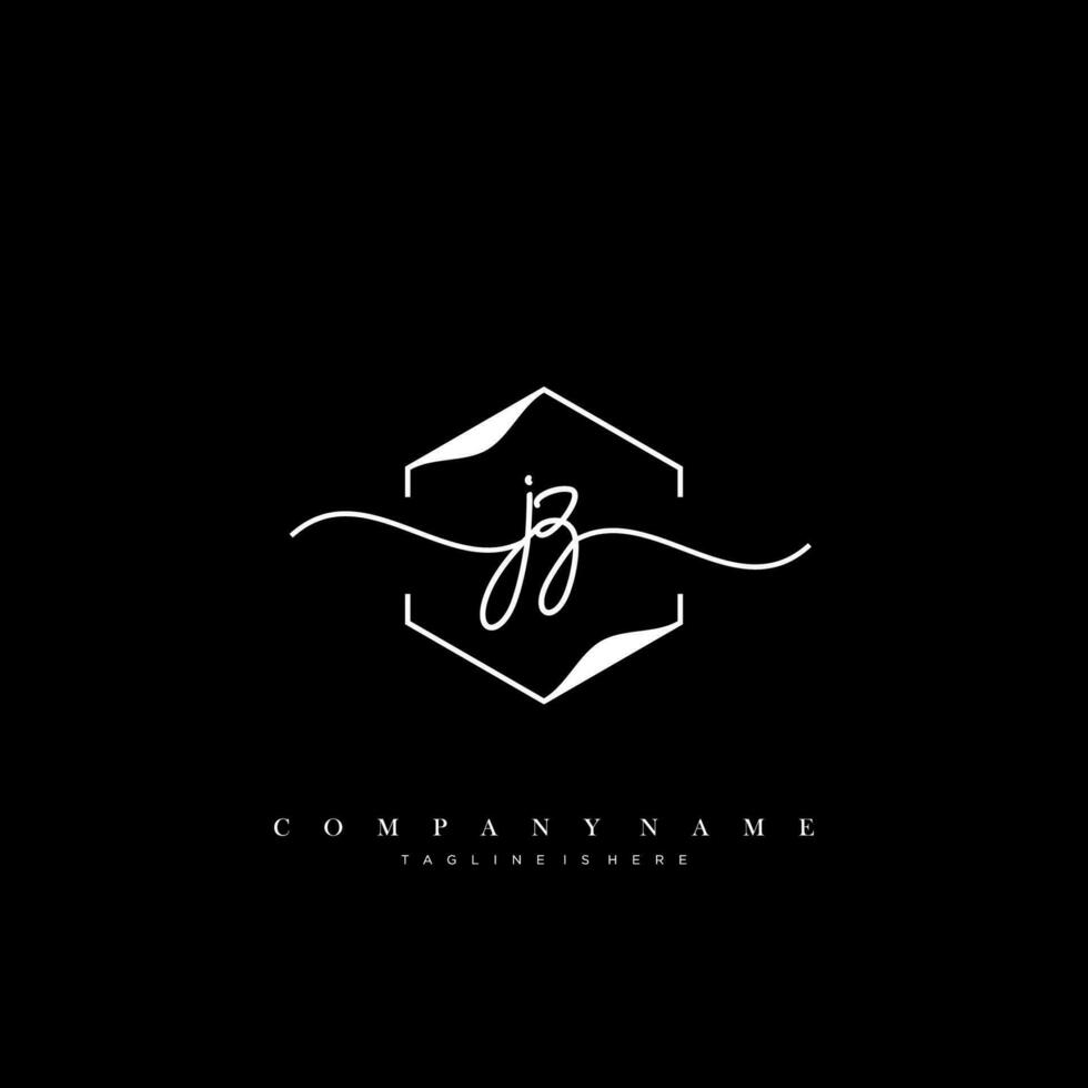 JZ Initial handwriting minimalist geometric logo template vector