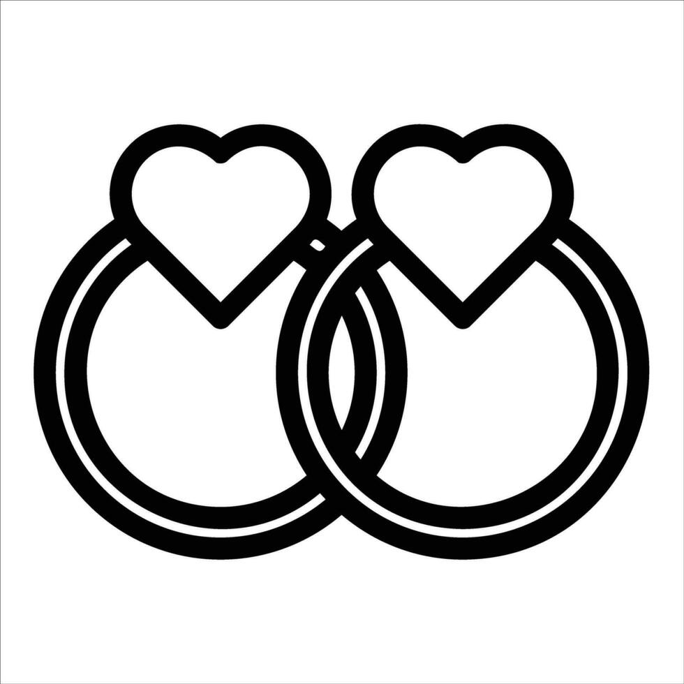 wedding ring in flat design style vector