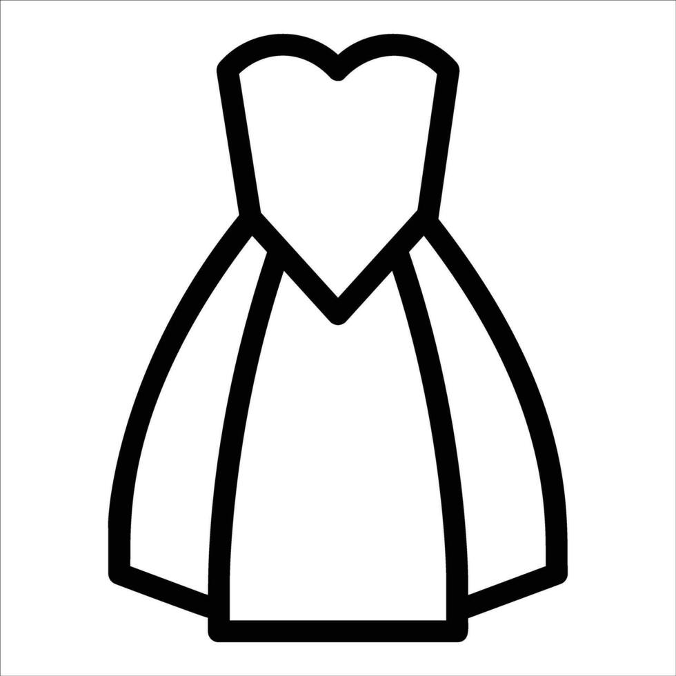 wedding dress in flat design style vector