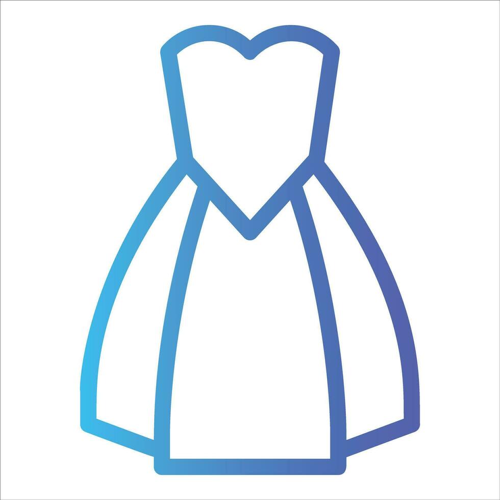 wedding dress in flat design style vector