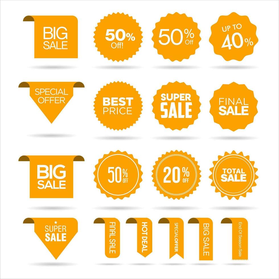 Sale Stickers shop product tags labels or sale discount banners vector  templates
