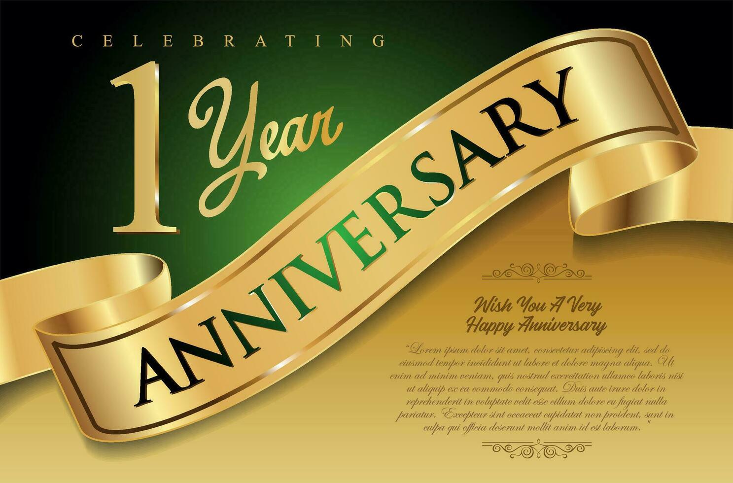 Golden Anniversary certificate or background vector illustration