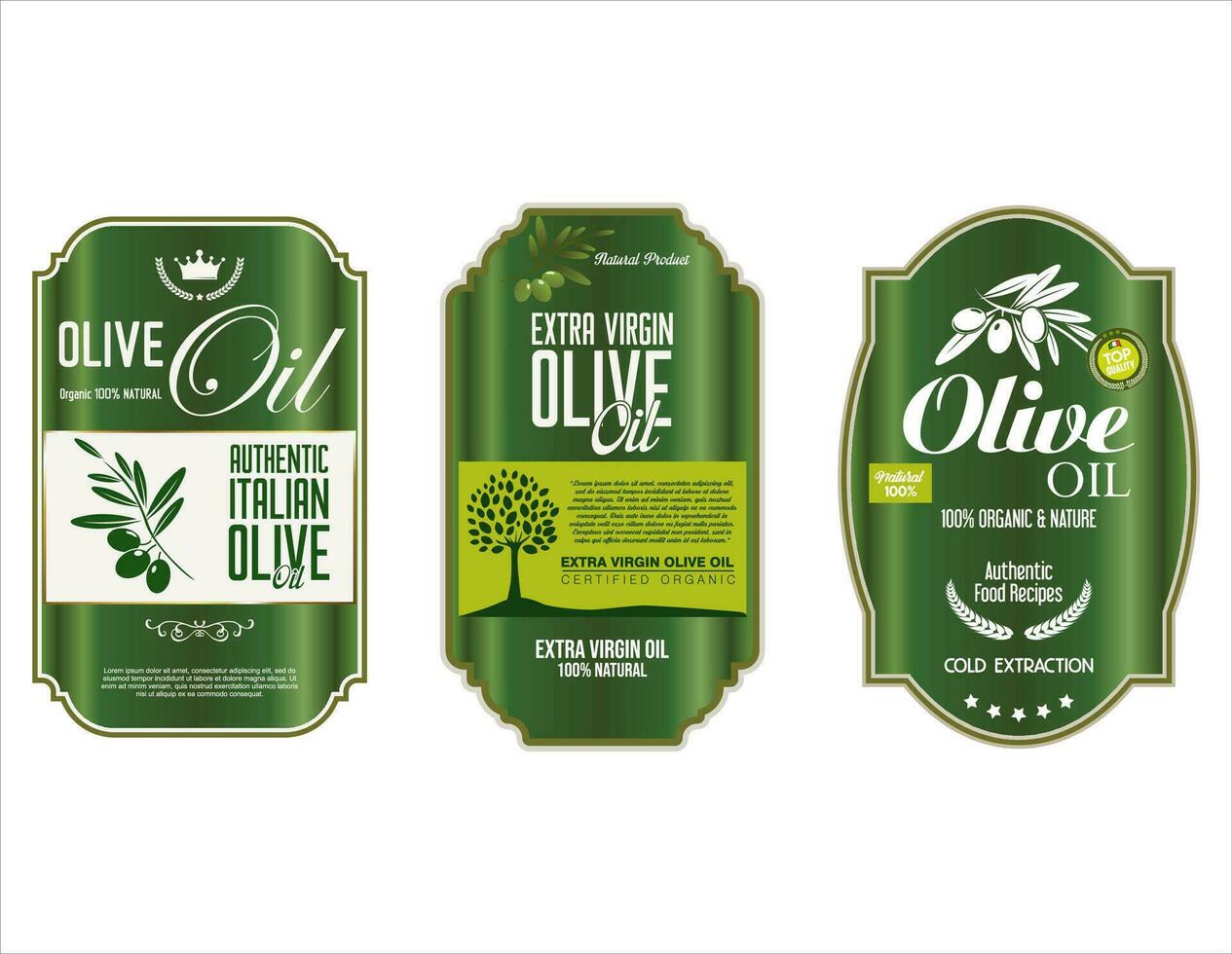Olive oil retro vintage background collection vector illustration