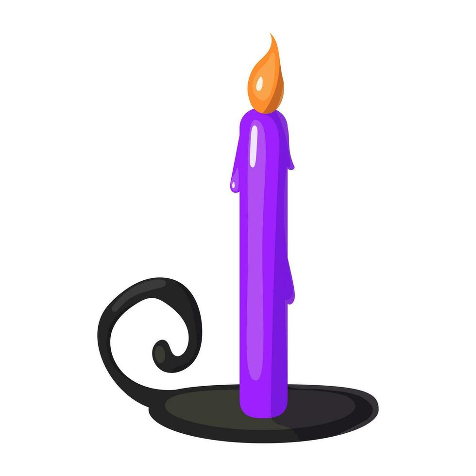 Halloween vector cartoon illustration with candle