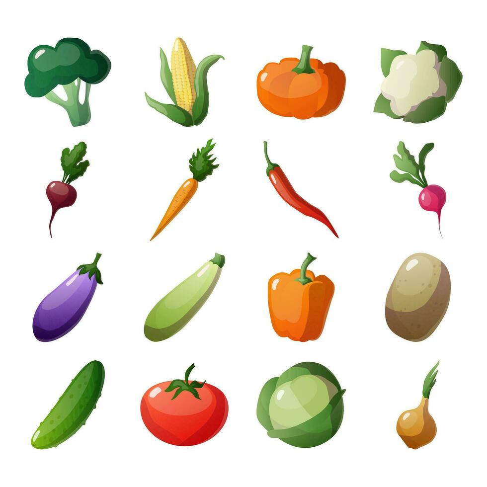 Vector vegetable icon, healthy food