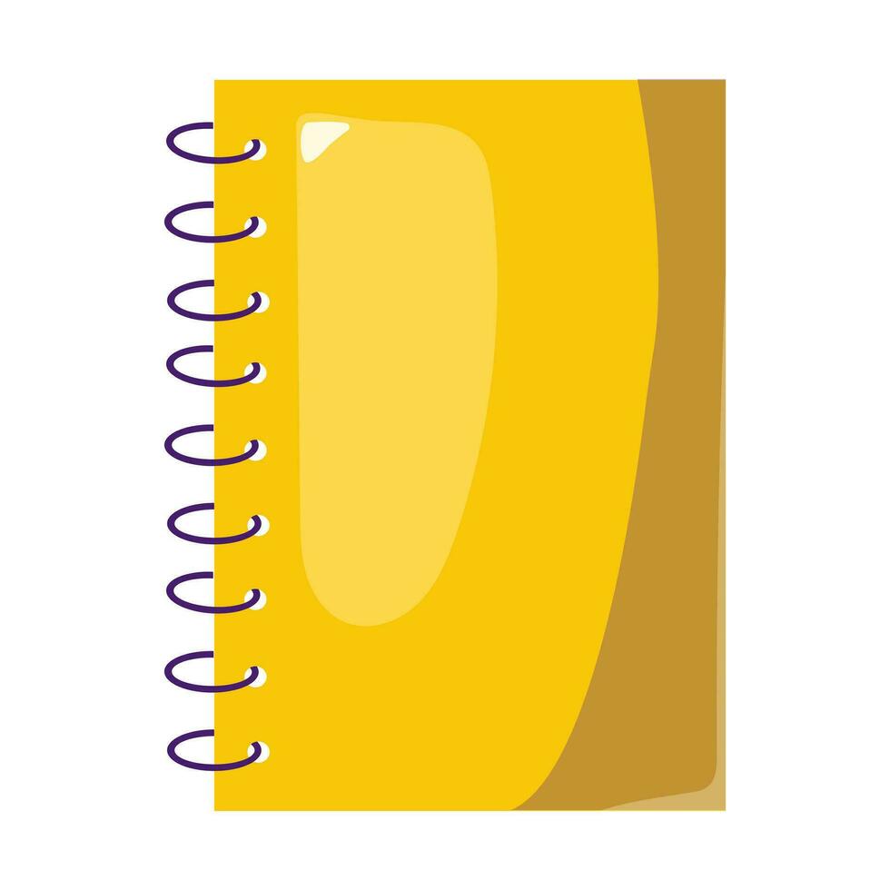 Back to school, Vector illustration with spiral notebook