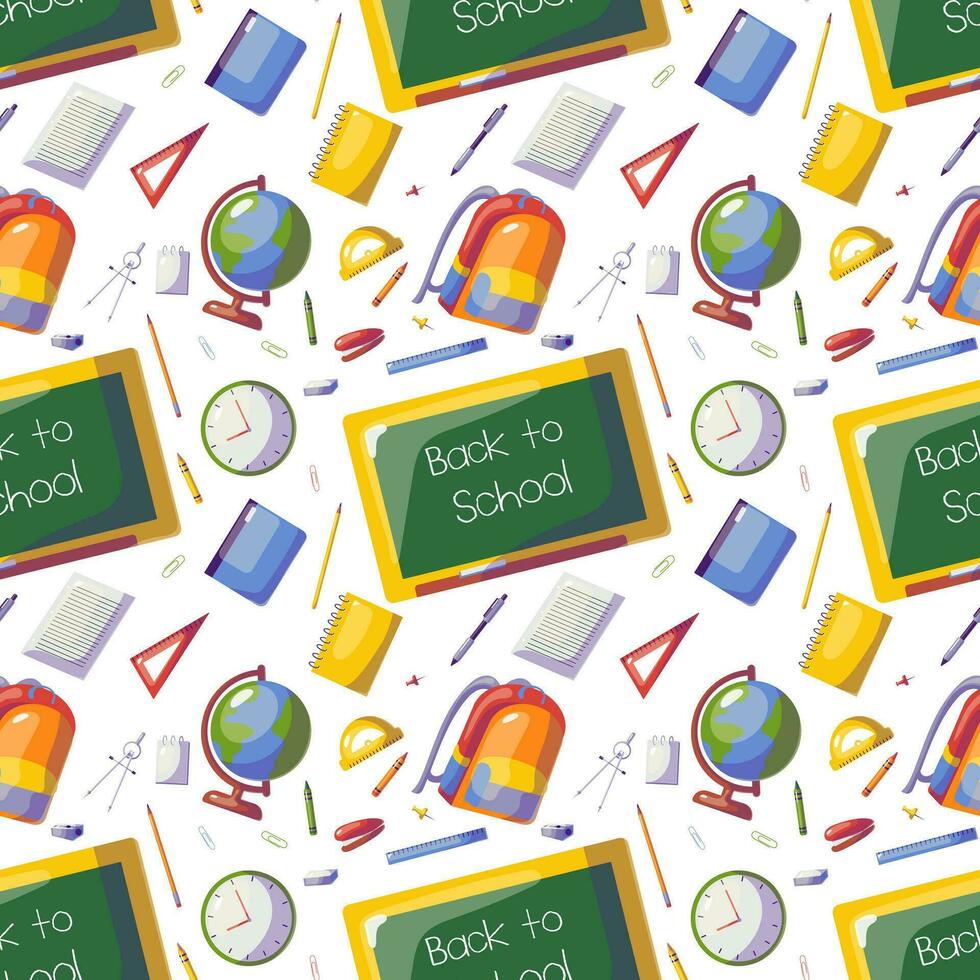 Back to school seamless pattern vector