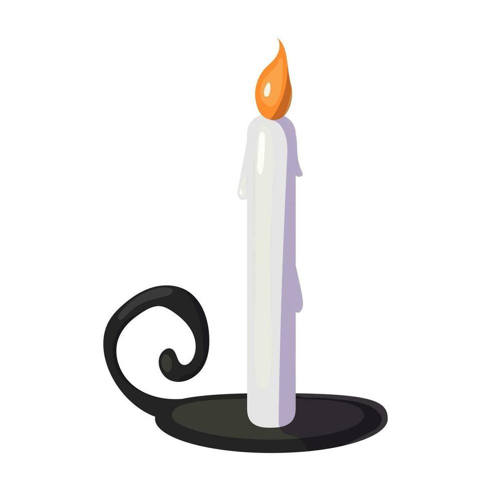 Halloween vector cartoon illustration with candle