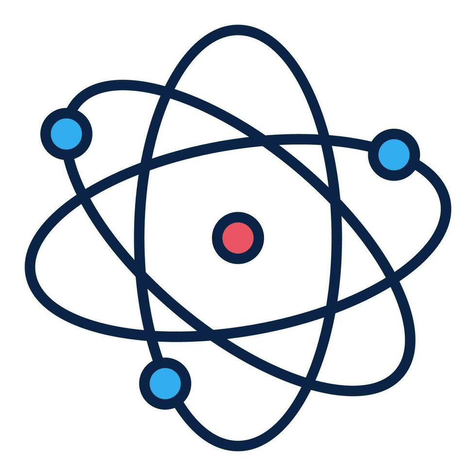 átomo vector molécula concepto de colores icono o símbolo