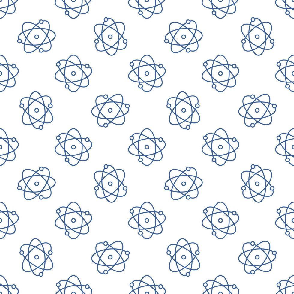 Atom vector Molecule concept outline seamless pattern