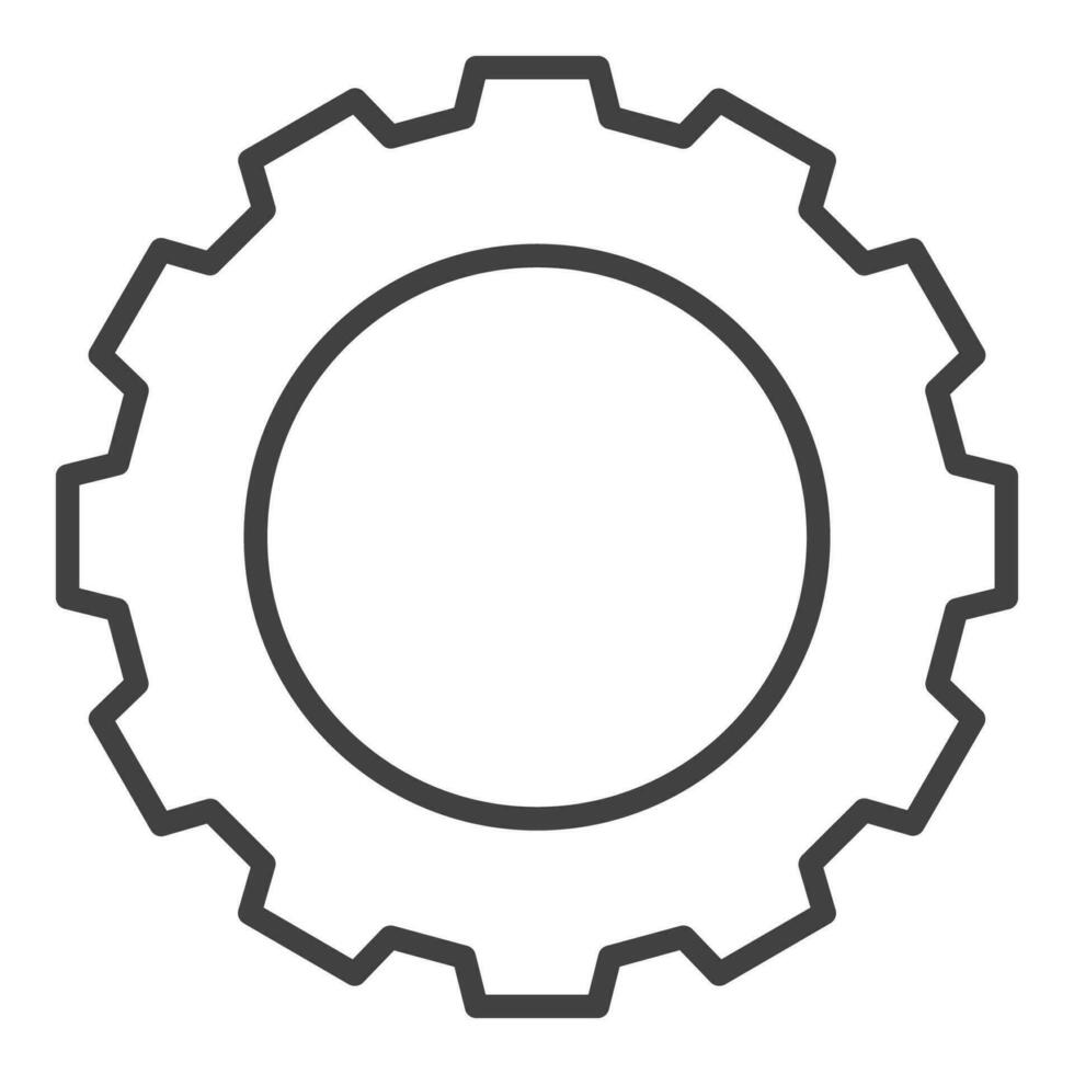 Cog Wheel vector concept linear simple icon or sign