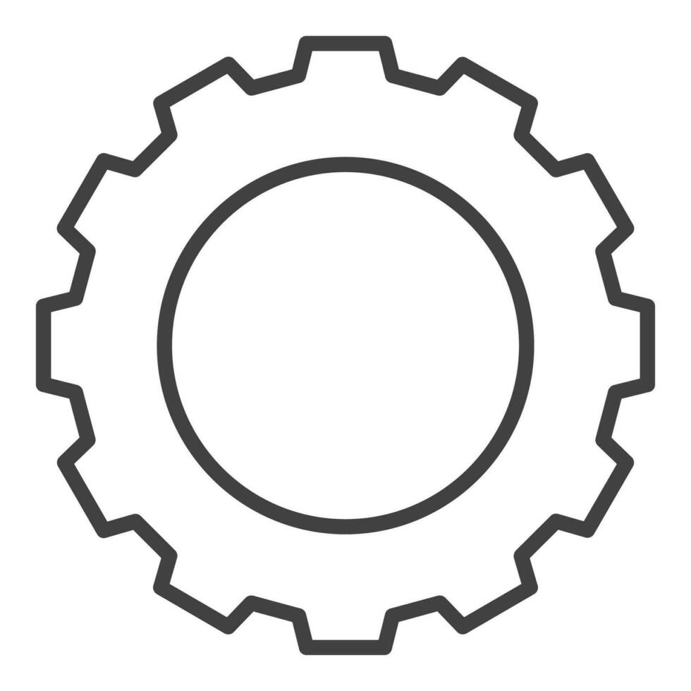 Cog Wheel vector concept linear simple icon or sign