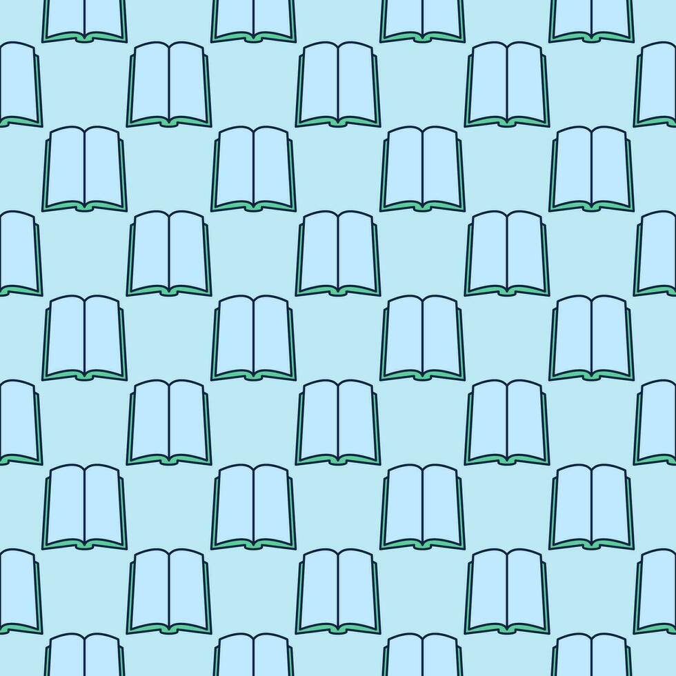 Open Book vector Reading concept colored modern seamless pattern