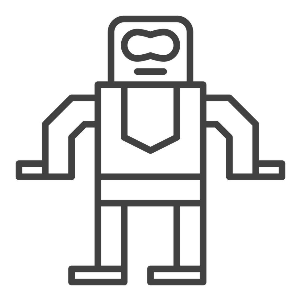 Robot vector concept simple linear icon or symbol