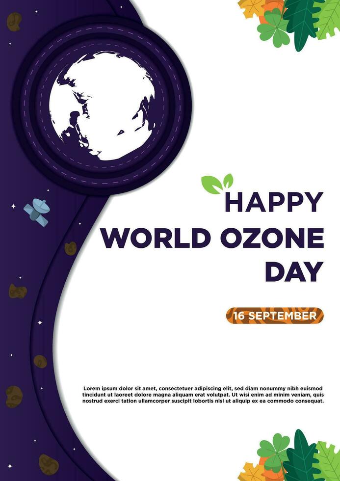 nuevo póster modelo Fresco concepto vector mundo ozono día con planta ilustración