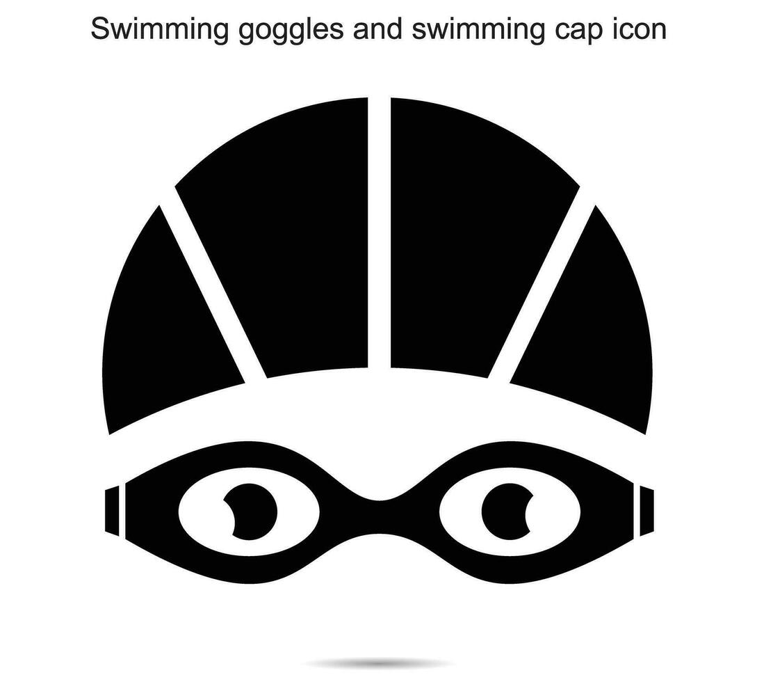 Swimming goggles and swimming cap icon vector