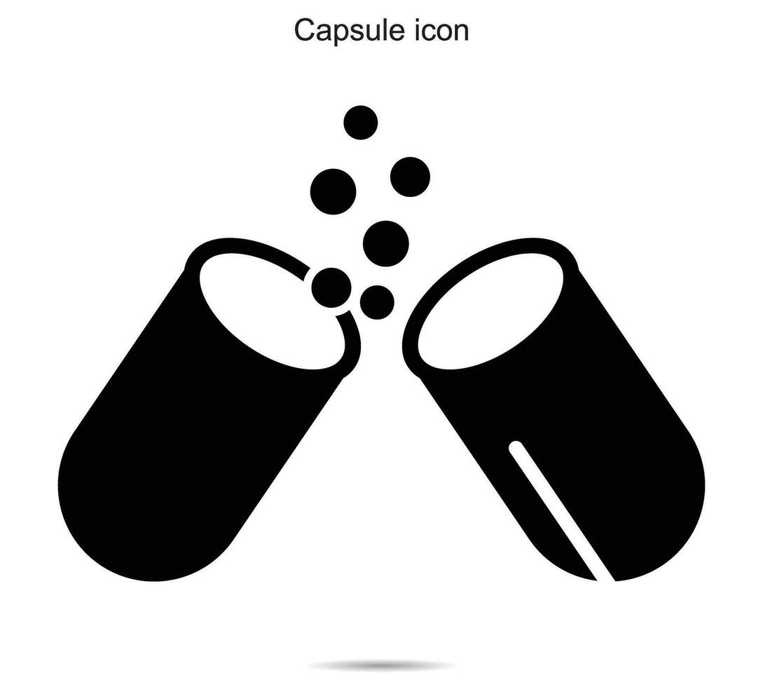 Capsule icon, vector illustration.