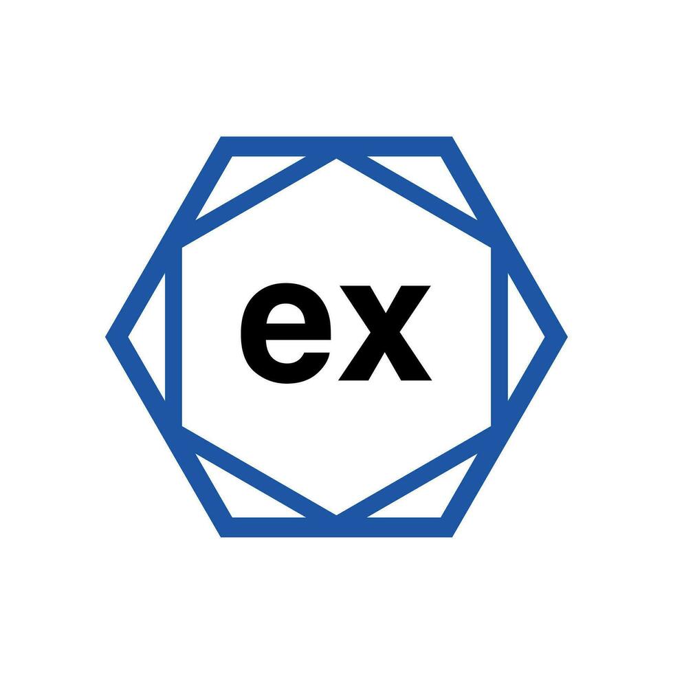 EX Company  name in diamond shape. EX monogram. vector