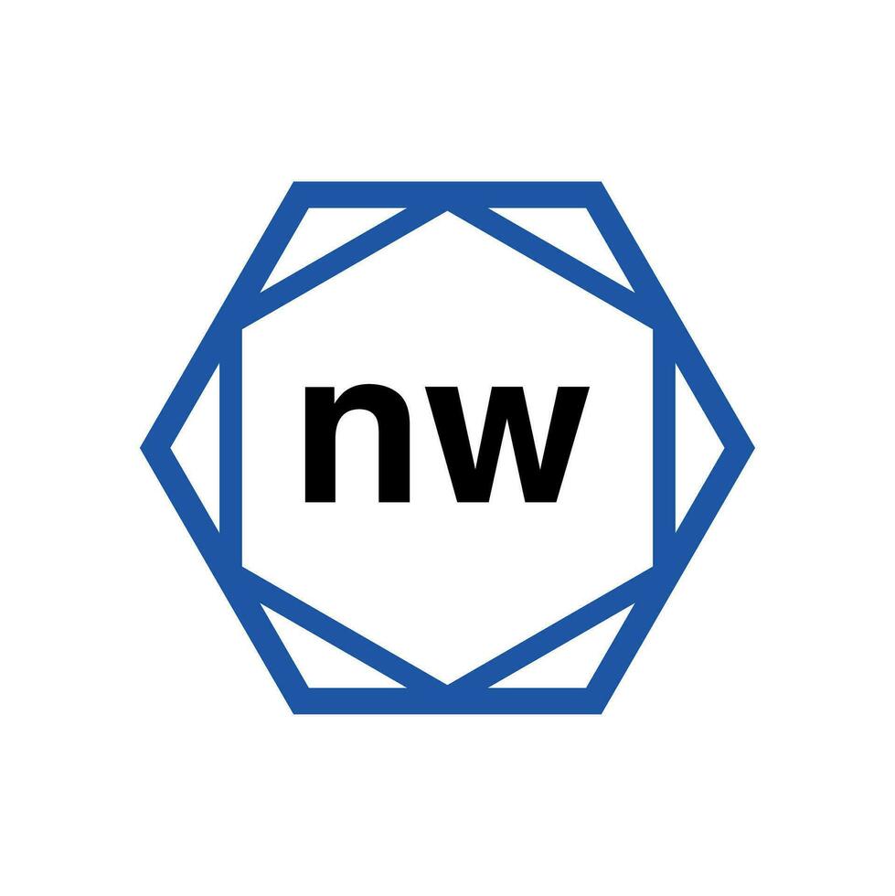NW Company  name in diamond shape. NW monogram. vector