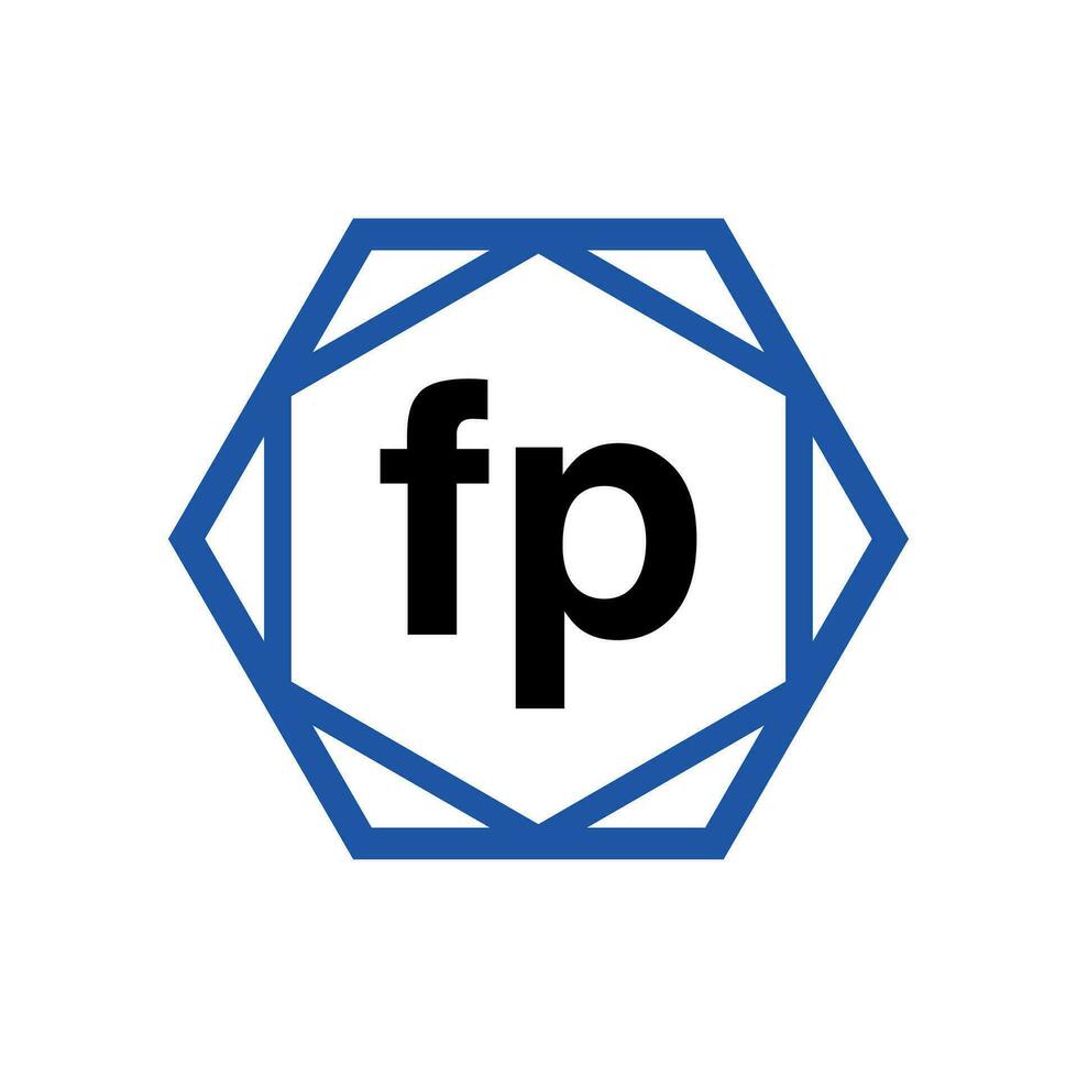 fp empresa nombre en diamante forma. fp monograma. vector