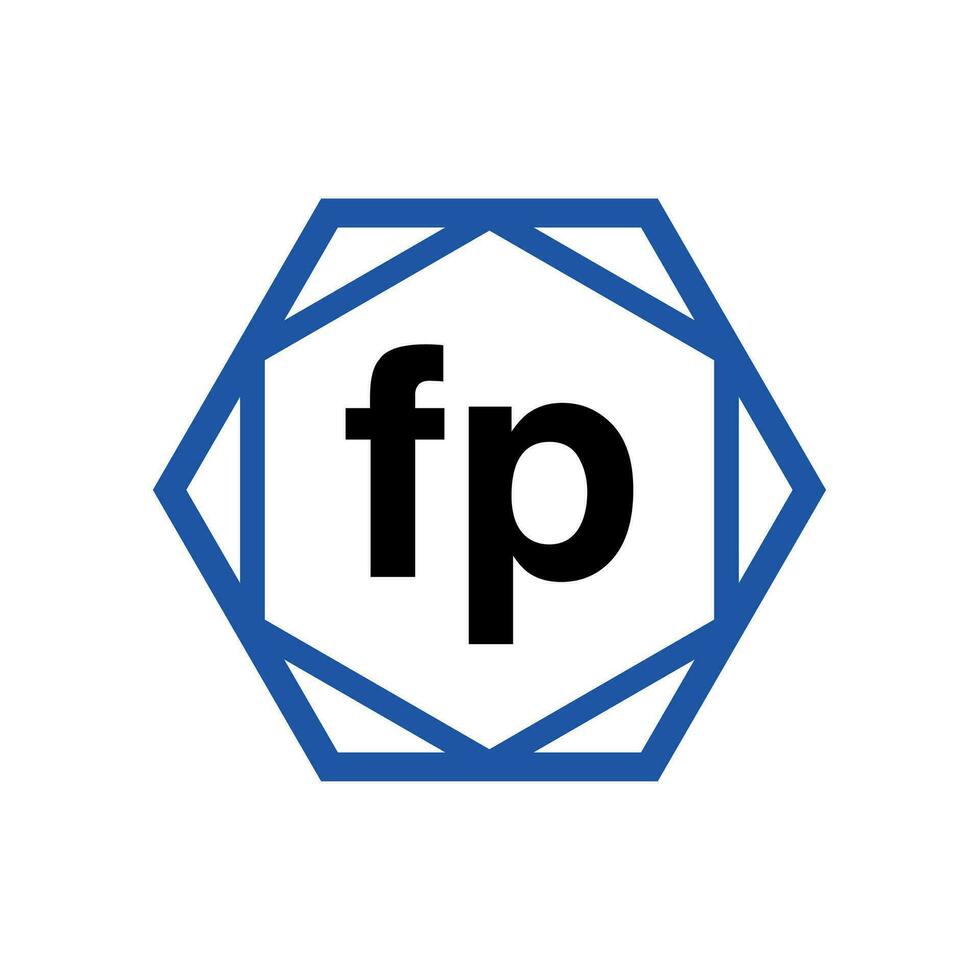 FP Company  name in diamond shape. FP monogram. vector