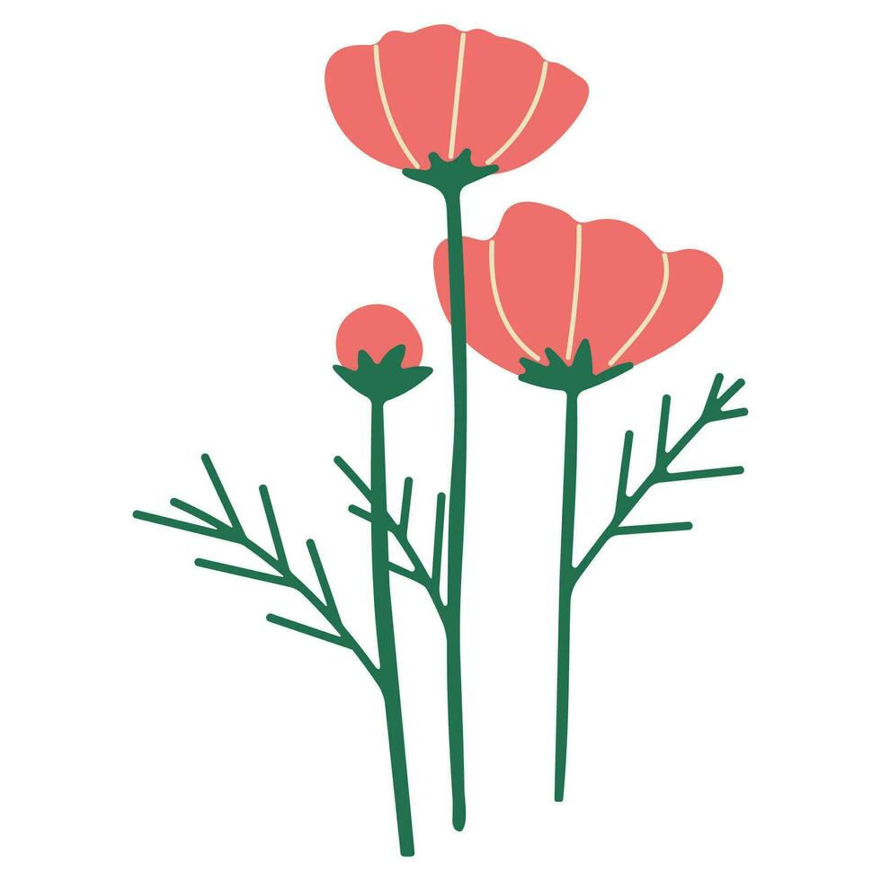 Flower single vector illustration