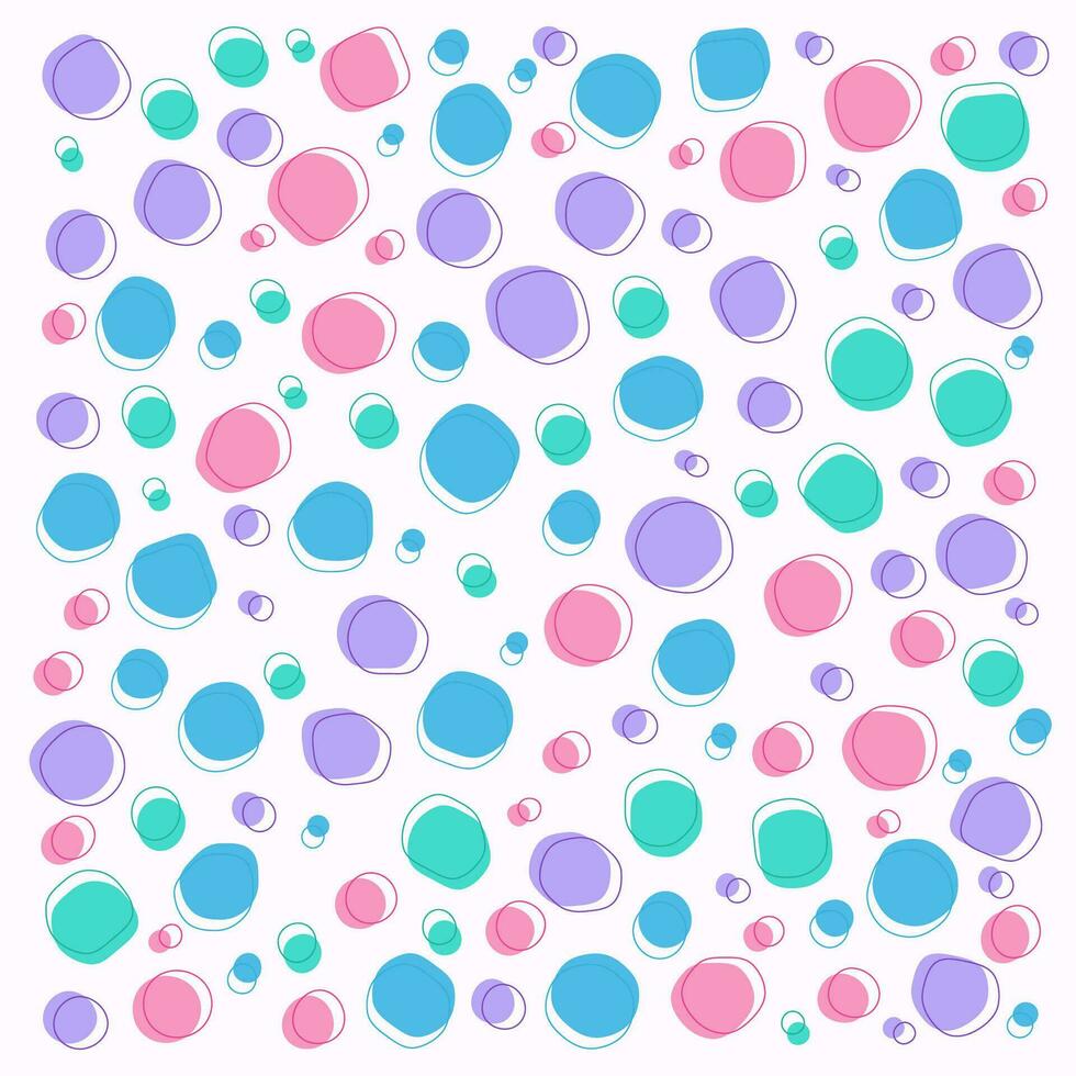 Beautiful multi-colored circle pattern with circle outline on top. Design for fabric patterns, bags, clothes, book covers, brochures, textiles, garments. vector