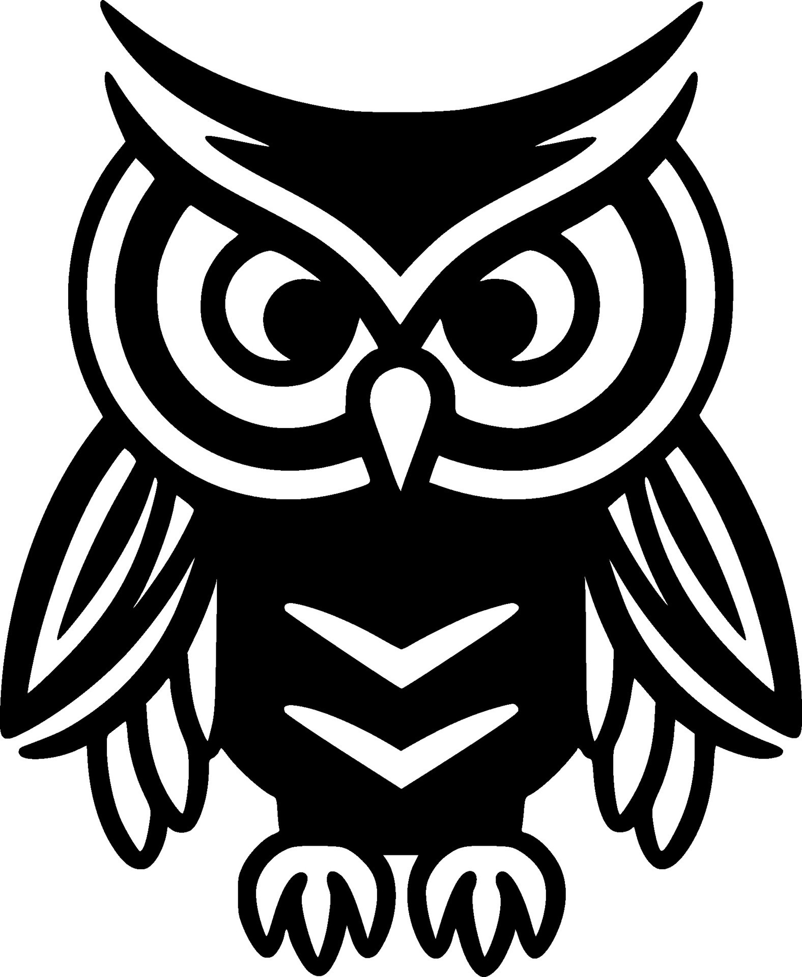 Owl, Black and White Vector illustration 26700760 Vector Art at Vecteezy