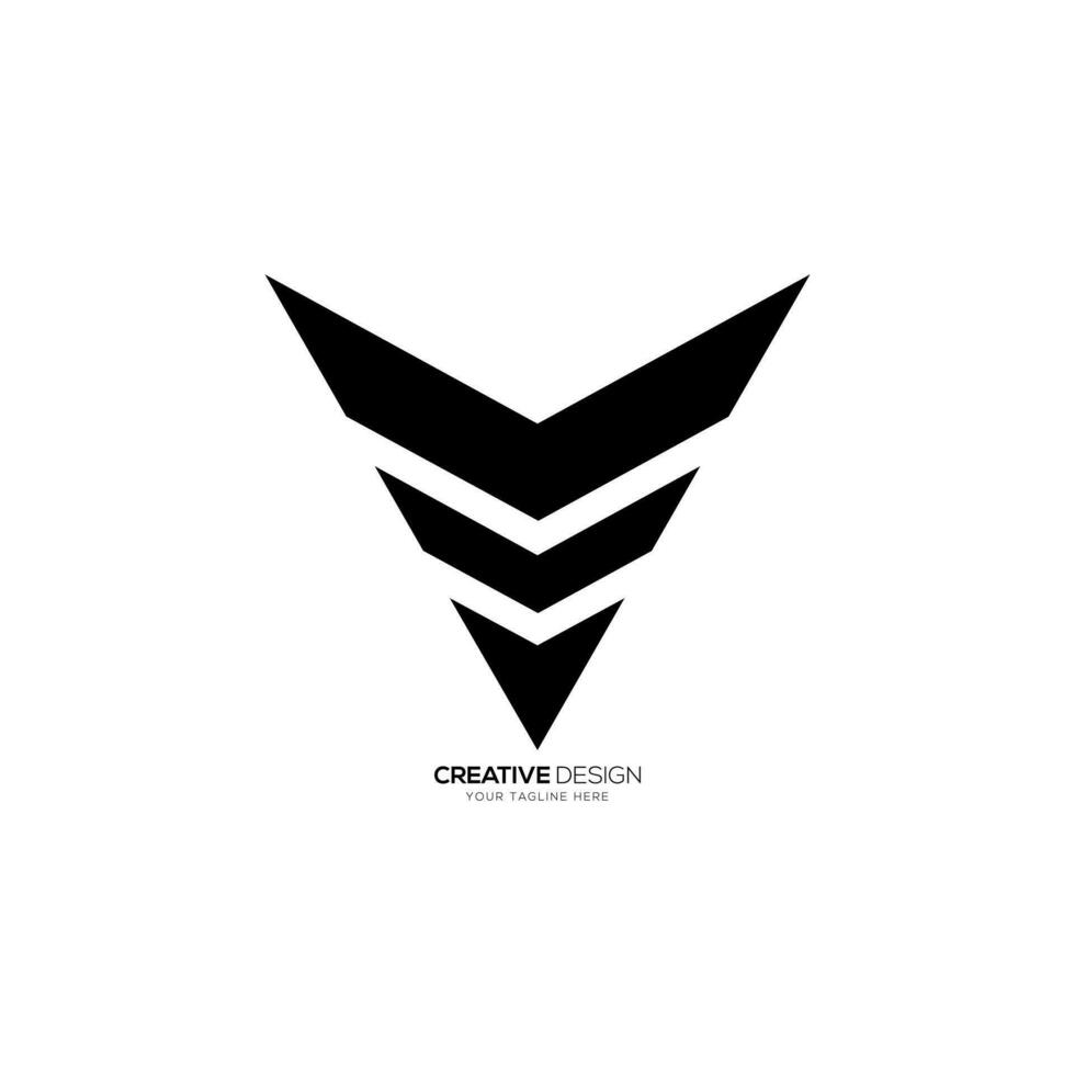 Letter V modern simple abstract shapes alphabet monogram logo. V logo vector