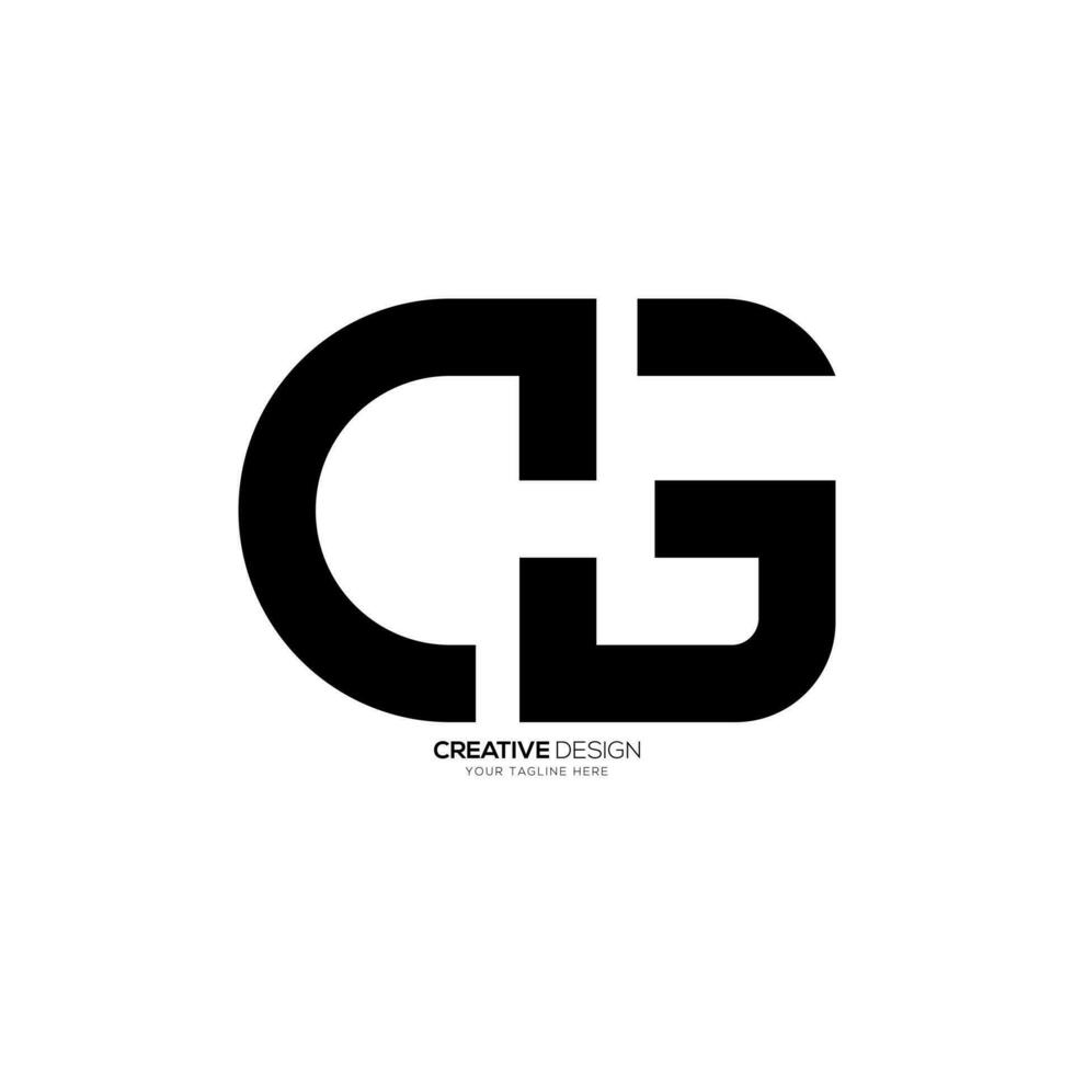 Letter Cg modern unique shape typography monogram corporate logo. C logo. G logo vector