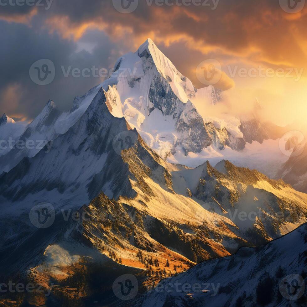 Stunning natural landscapes with majestic mountains AI Generative photo