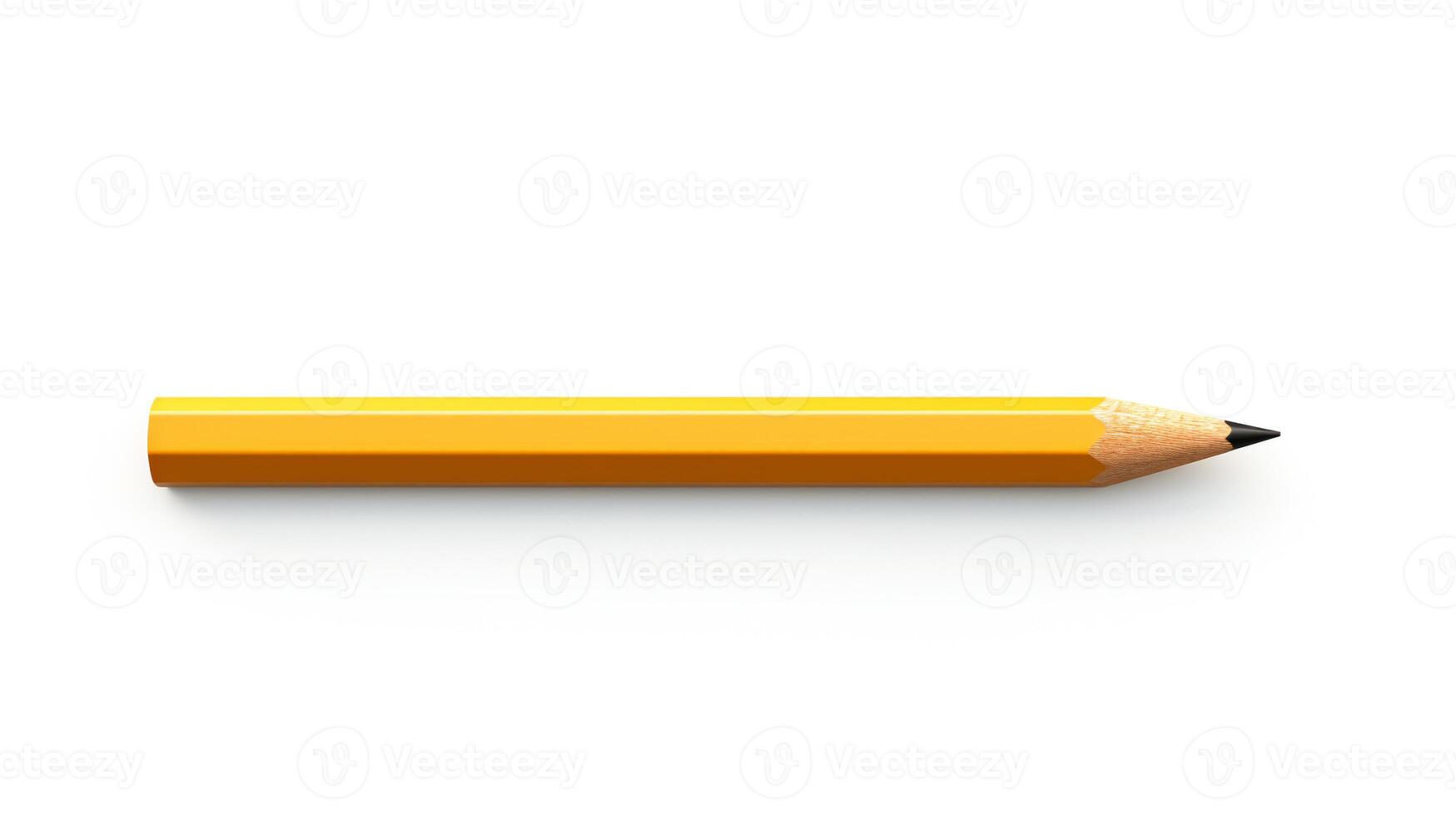 yellow pencil isolated on white photo