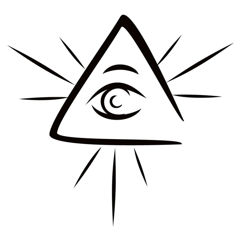 All seeing eye mystic symbol vector