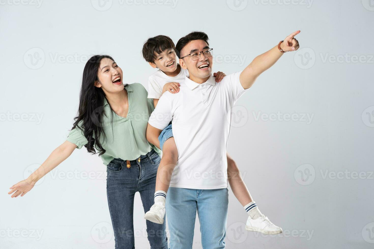 A family on a white background photo