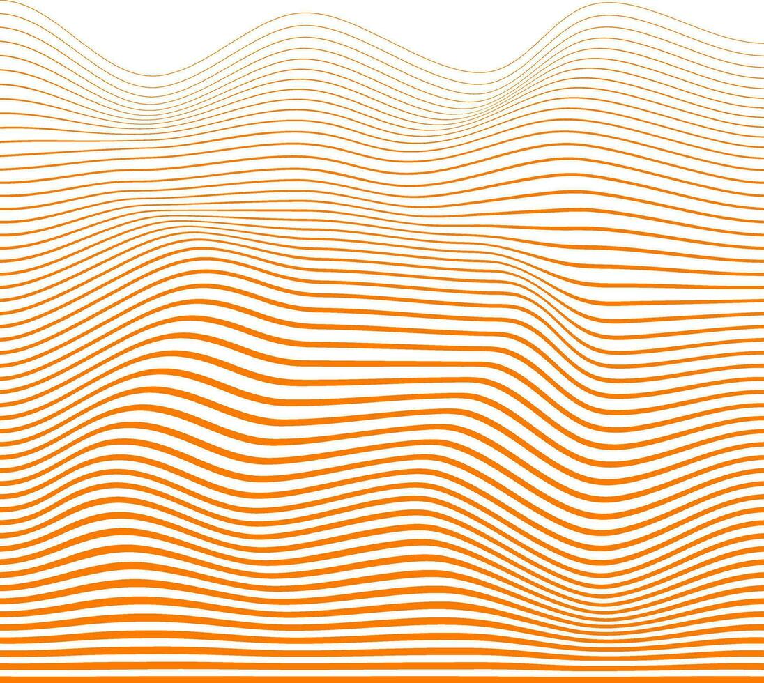 Orange vector abstract wave texture or shape for product and posters. Without background