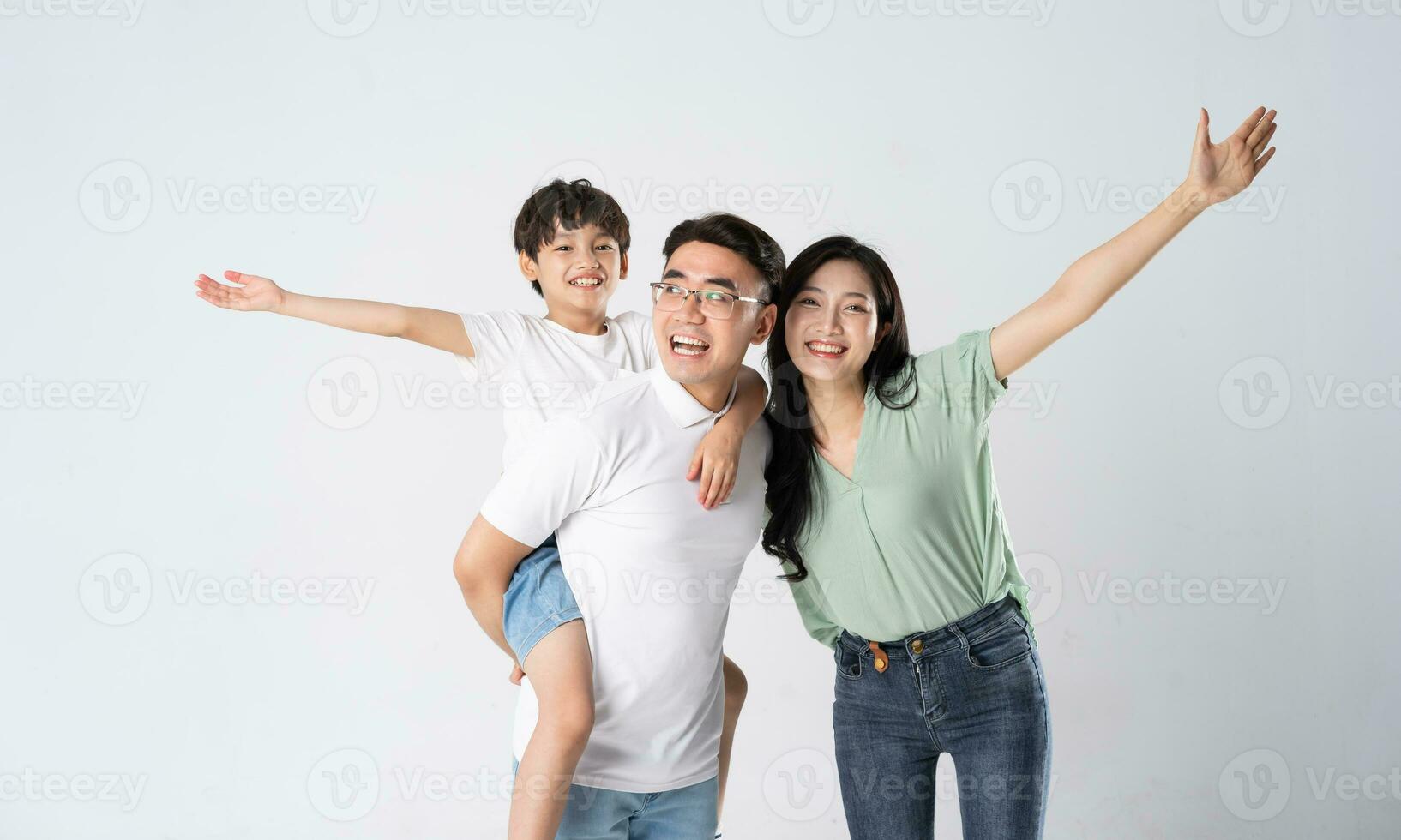 A family on a white background photo