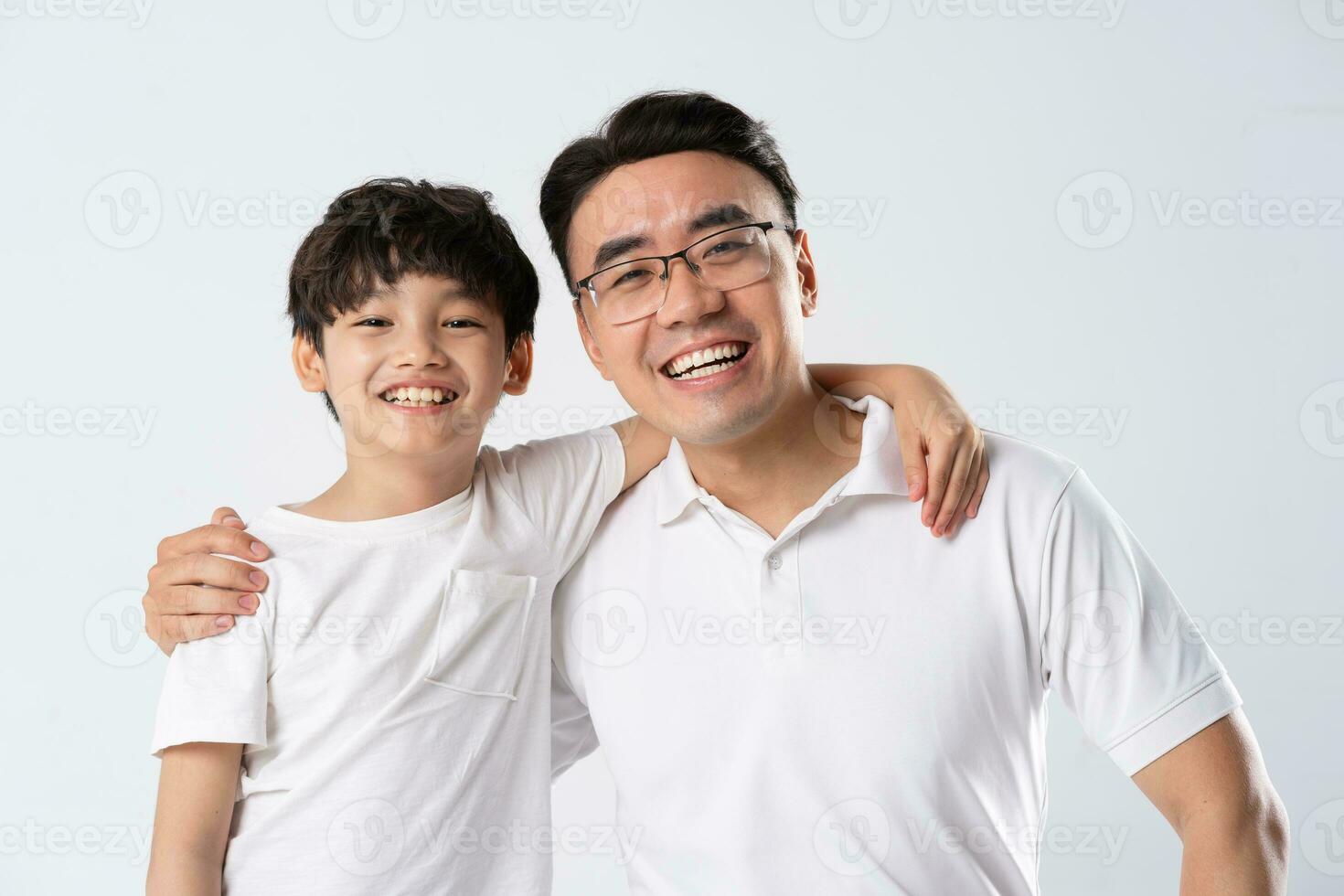 father and son image on a white background photo