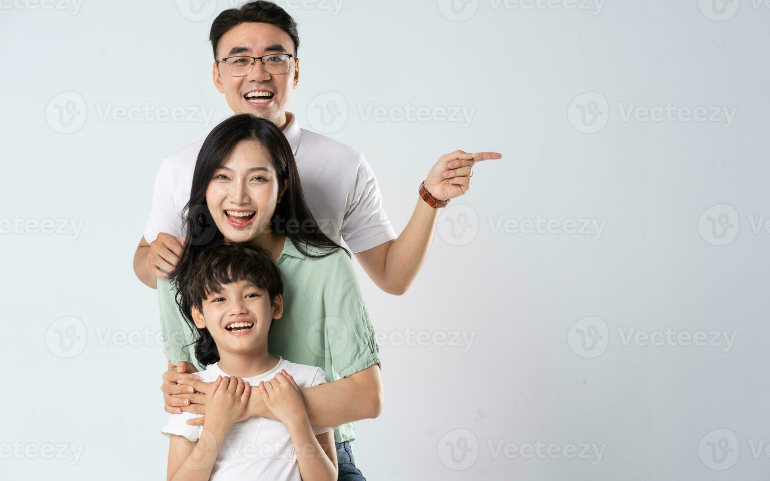 A family on a white background photo