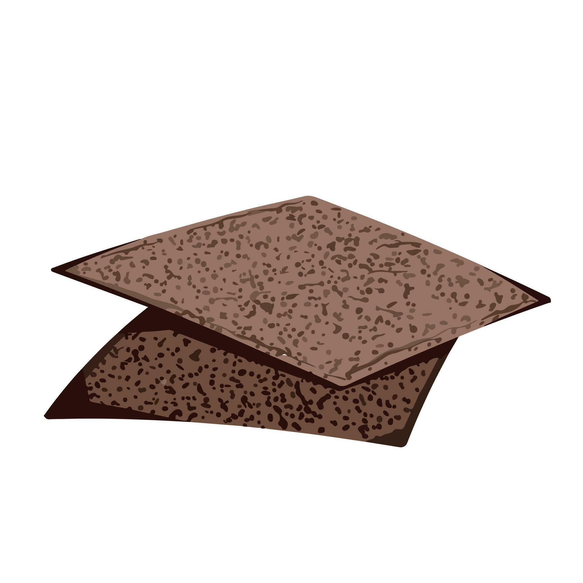 Two pieces of dark reddish brown colored square sandpaper vector