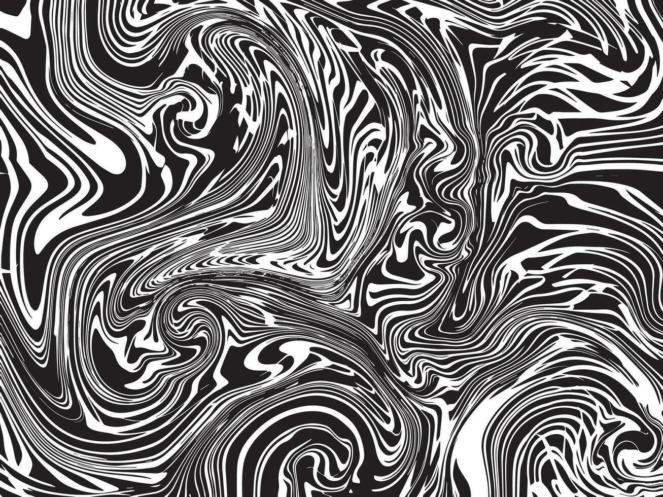 Swirling wavy abstract black brush strokes decorative vector background isolated on white landscape wallpaper. Simple flat abstract black and white monochrome backdrop.