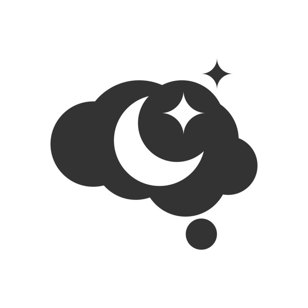 Vector illustration of Dream icon in dark color and white background