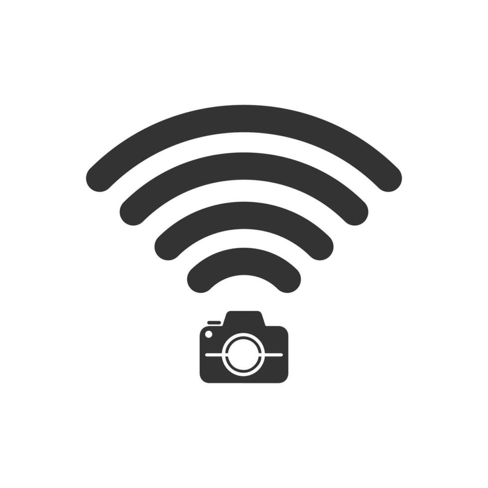 vector ilustración de Wifi cámara icono en oscuro color y blanco antecedentes