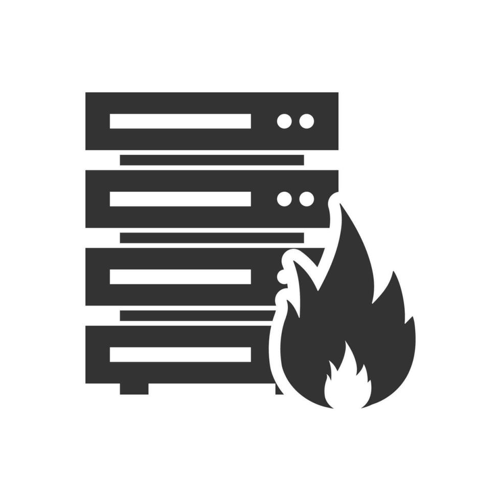 vector ilustración de grande datos es ardiente icono en oscuro color y blanco antecedentes