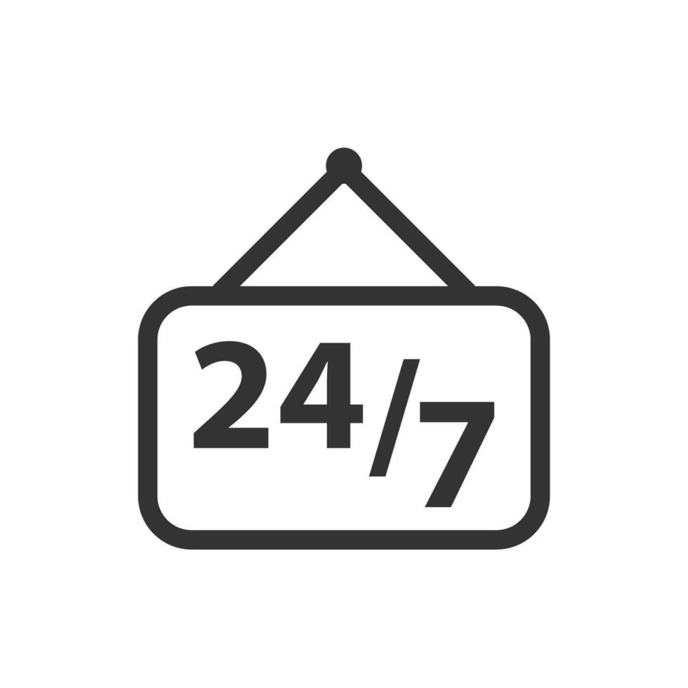 Vector Illustration Of Open Hours Seven Day Icon In Dark Color And vector-illustration-of-open-hours-seven-day-icon-in-dark-color-and