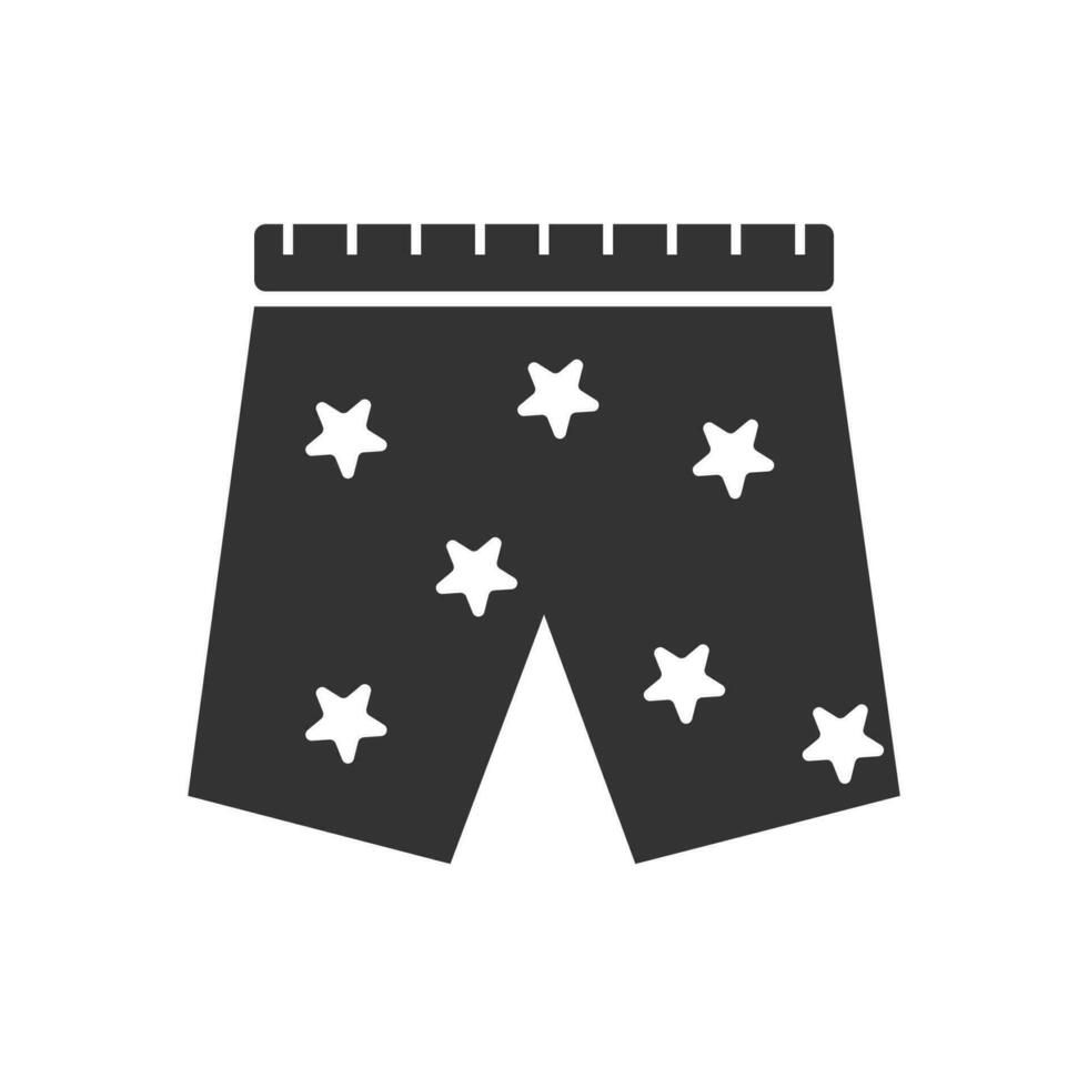 Vector illustration of beach boxers icon in dark color and white background
