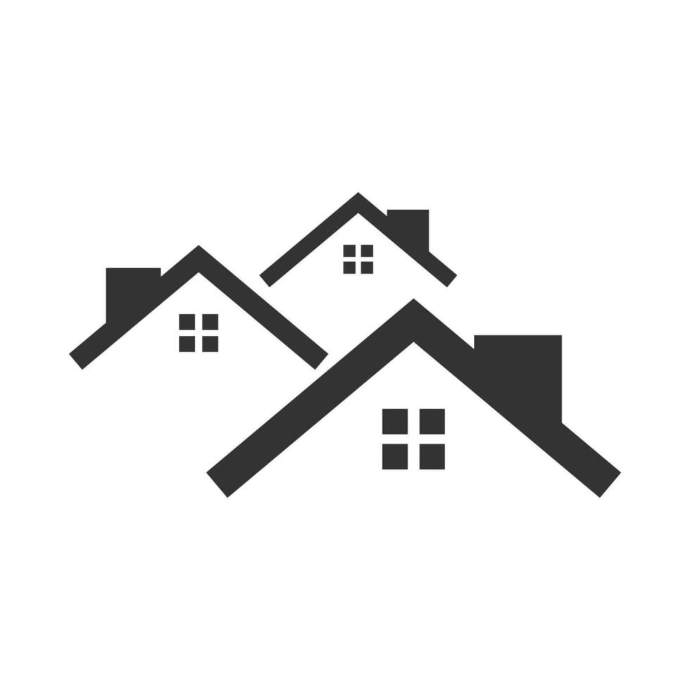 vector ilustración de alojamiento zona icono en oscuro color y blanco antecedentes