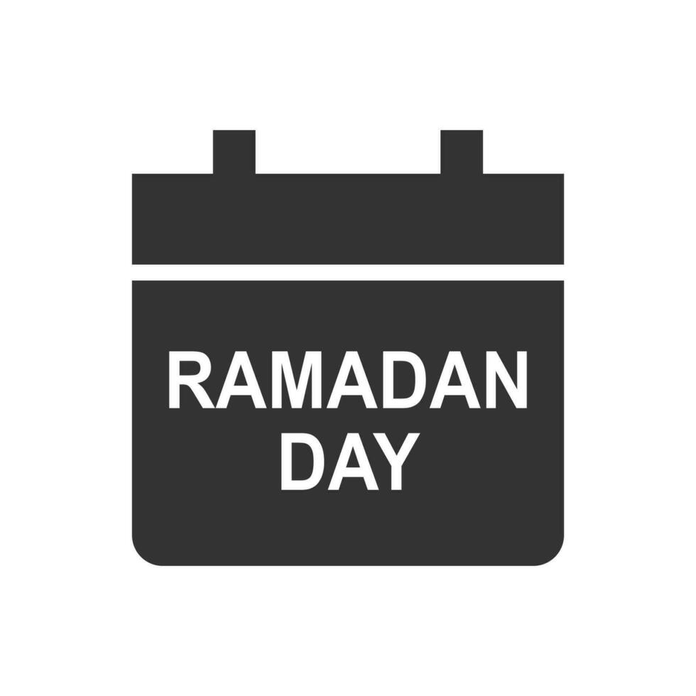 Vector illustration of ramadan day icon in dark color and white background