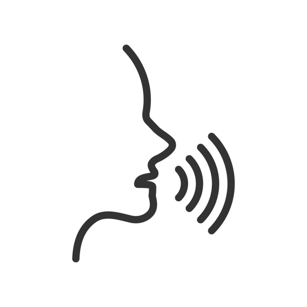 Vector illustration of speak icon in dark color and white background