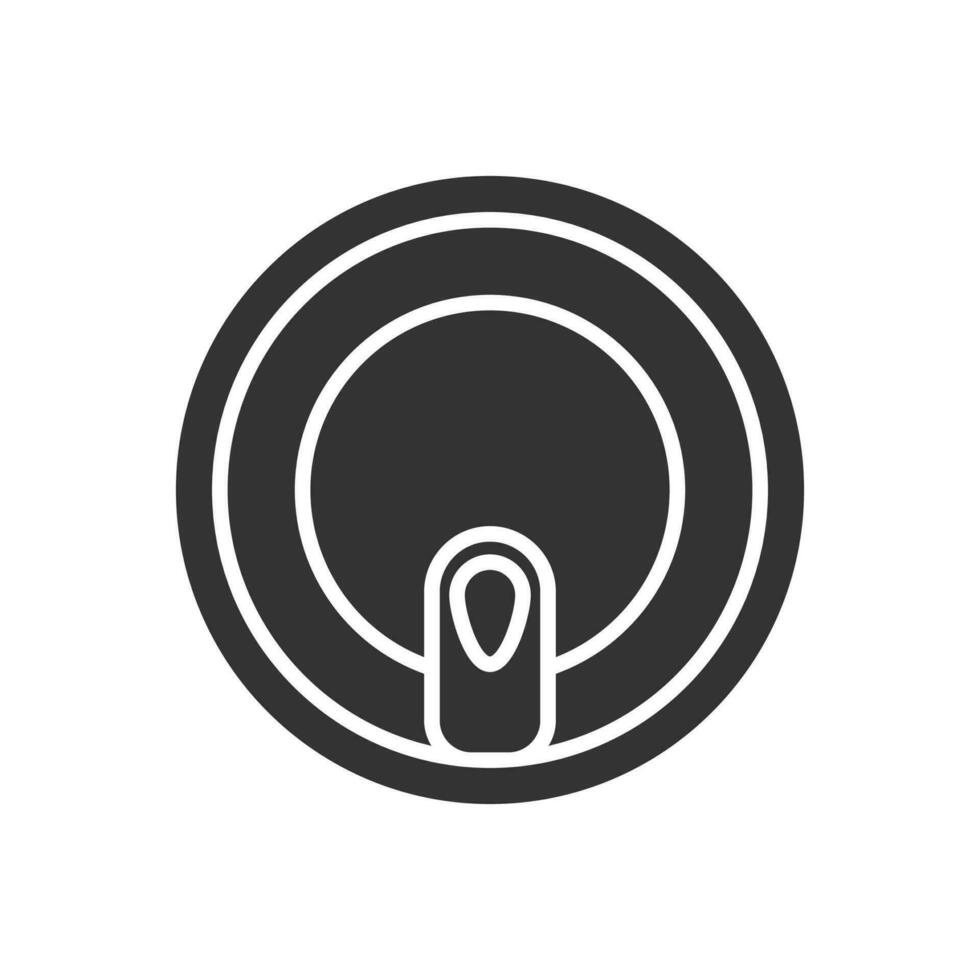 Vector illustration of can icon in dark color and white background